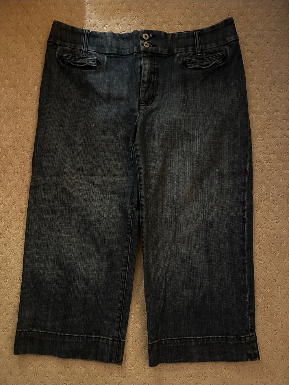 Chicos Classic Dark Blue Women's Jeans Cropped Pants Chicos Size 2